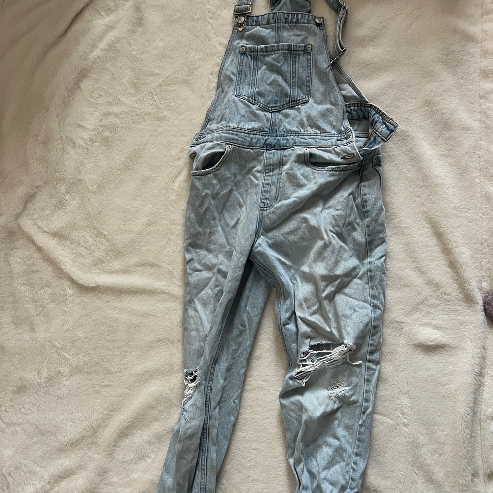 New Look Light Blue Denim Overalls